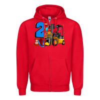 Red forklift birthday two Zipper Hoodie - Artiststas