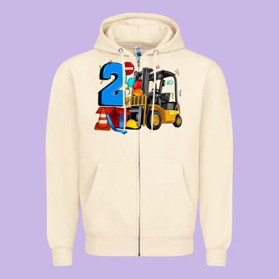 Forklift Birthday Two Zipper Hoodie Designed By Artiststas