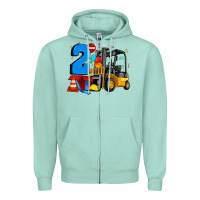 Seafoam forklift birthday two Zipper Hoodie - Artiststas