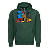 Sports Green forklift birthday two Zipper Hoodie - Artiststas