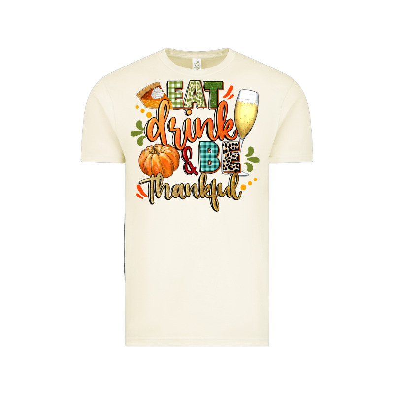 Eat Drink And Be Thankful Vintage Tee by CowGirlArtShop | Teevron