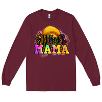 Burgundy softball mama Long Sleeve Tee - OliviaCreatesArt