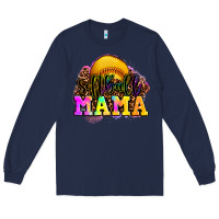 Navy softball mama Long Sleeve Tee - OliviaCreatesArt