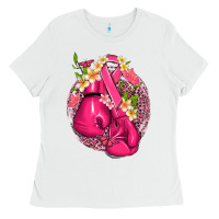 Cancer Boxing Gloves With Ribbon Ladies Tee | Teevron