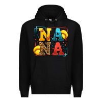 Black Softball nana leopard frame Premium Hoodie - LillyAllenDesigns