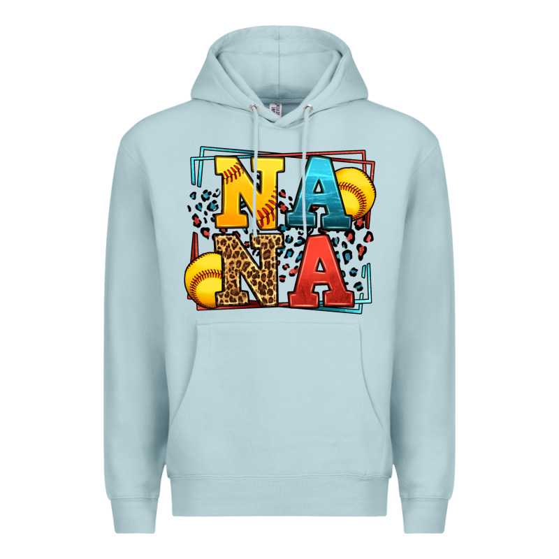 Softball Nana Leopard Frame Premium Hoodie by LillyAllenDesigns | Teevron