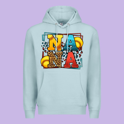 Softball Nana Leopard Frame Premium Hoodie Designed By Lillyallendesigns