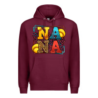 Burgundy Softball nana leopard frame Premium Hoodie - LillyAllenDesigns