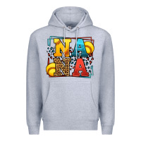 Heather Grey Softball nana leopard frame Premium Hoodie - LillyAllenDesigns