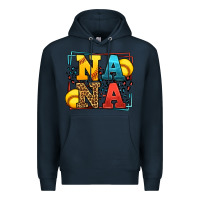 Navy Softball nana leopard frame Premium Hoodie - LillyAllenDesigns