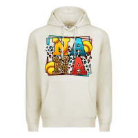 Oatmeal Heather Softball nana leopard frame Premium Hoodie - LillyAllenDesigns