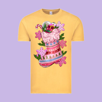 Pink Christmas Socks Vintage Tee Designed By Cowgirlartshop