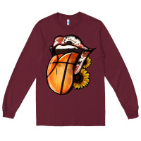Burgundy Basketball Tongue Long Sleeve Tee - Jasminsmagicworld