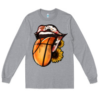 Heather Grey Basketball Tongue Long Sleeve Tee - Jasminsmagicworld