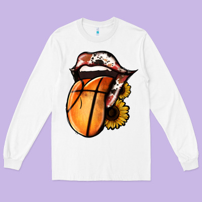 Basketball Tongue Long Sleeve Tee Designed By Jasminsmagicworld