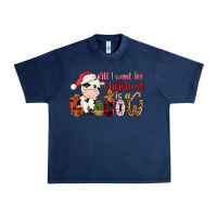 Navy all want for christmas is a cow Urban Heavy Tee - CowGirlArtShop