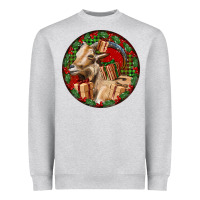 Heather Grey Spanish Goat Christmas Heavyweight Sweatshirt - LillyAllenDesigns