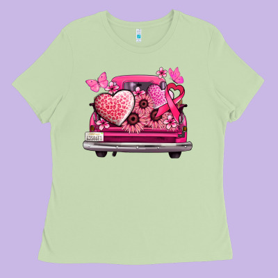Cancer Truck Back View Ladies Tee Designed By Nancycooperartshop
