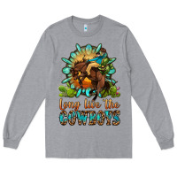Heather Grey long live the cowboys Long Sleeve Tee - OliviaCreatesArt