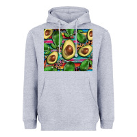 Heather Grey avacado Heavyweight Hoodie - BarkalooDesign
