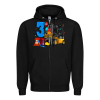 Black forklift birthday three Zipper Hoodie - Artiststas