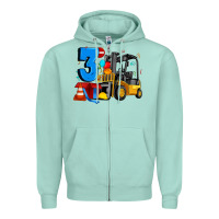 Seafoam forklift birthday three Zipper Hoodie - Artiststas