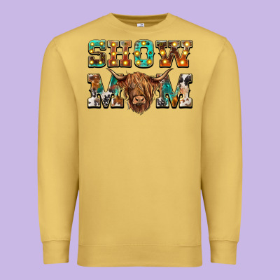Show Mom Scottish Cattle Premium Sweatshirt Designed By Barkaloodesign