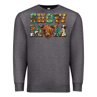 Charcoal Heather show mom scottish cattle Premium Sweatshirt - BarkalooDesign