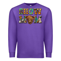 Purple show mom scottish cattle Premium Sweatshirt - BarkalooDesign