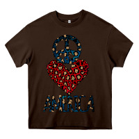 Chocolate Brown Peace Love America Heavy Core Tee - Bettercallsaul