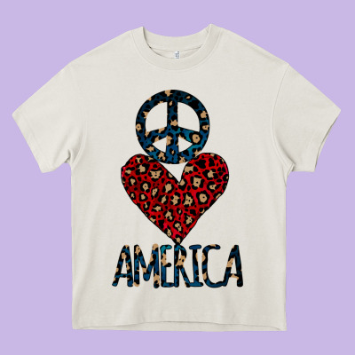 Peace Love America Heavy Core Tee Designed By Bettercallsaul