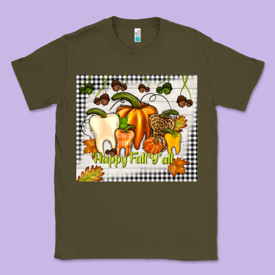 Happy Fall Y'all Teeth Classic Tee Designed By Tumblerdesignbyshophia