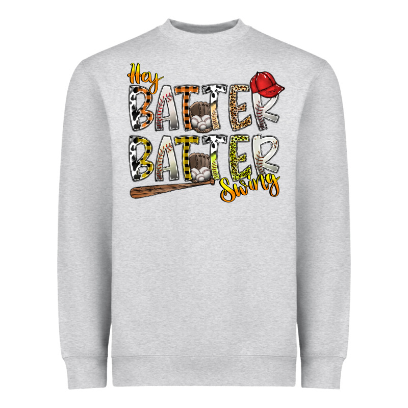 Hey Batter Batter Swing Heavyweight Sweatshirt by SublimationCraftShop | Teevron