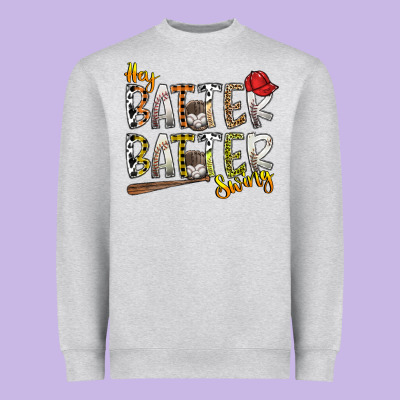 Hey Batter Batter Swing Heavyweight Sweatshirt Designed By Sublimationcraftshop