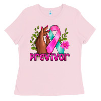 Bubblegum Pink Previvor Breast Cancer Ladies Tee - NancyCooperArtShop