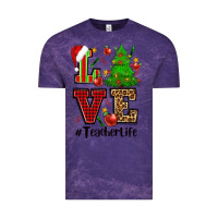 Cloud Purple love teacher life christmas Vintage Tee - CowGirlArtShop