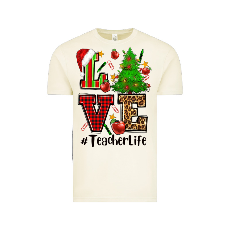 Love Teacher Life Christmas Vintage Tee by CowGirlArtShop | Teevron
