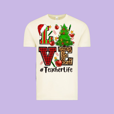 Love Teacher Life Christmas Vintage Tee Designed By Cowgirlartshop