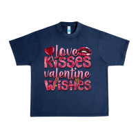 Navy Love kisses Valentine wishes Valentine's Day Urban Heavy Tee - HowdyJamesFarm