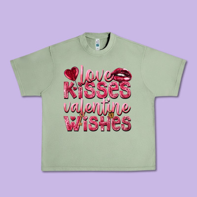 Love Kisses Valentine Wishes Valentine's Day Urban Heavy Tee Designed By Howdyjamesfarm
