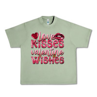 Oil Green Love kisses Valentine wishes Valentine's Day Urban Heavy Tee - HowdyJamesFarm