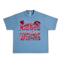 Pebble Blue Love kisses Valentine wishes Valentine's Day Urban Heavy Tee - HowdyJamesFarm
