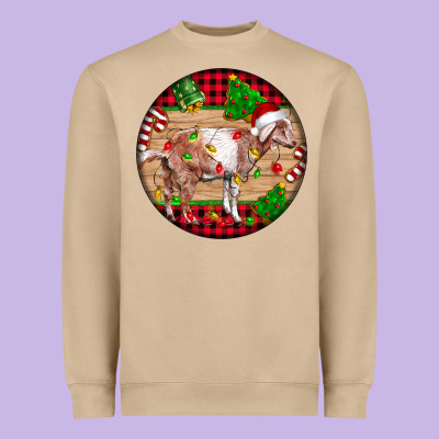 Nubian Goat Christmas Heavyweight Sweatshirt Designed By Lillyallendesigns