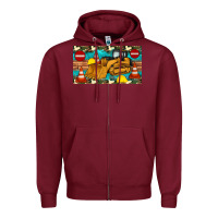 Burgundy bulldozer sippy Zipper Hoodie - Artiststas