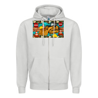 Dove Grey bulldozer sippy Zipper Hoodie - Artiststas