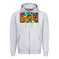 Heather Grey bulldozer sippy Zipper Hoodie - Artiststas