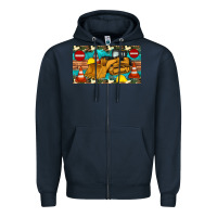 Navy bulldozer sippy Zipper Hoodie - Artiststas