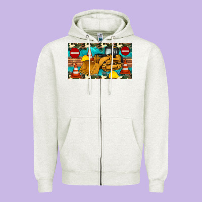 Bulldozer Sippy Zipper Hoodie Designed By Artiststas