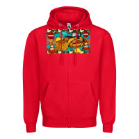 Red bulldozer sippy Zipper Hoodie - Artiststas