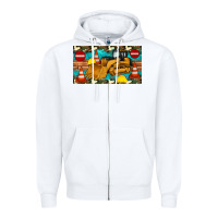 White bulldozer sippy Zipper Hoodie - Artiststas
